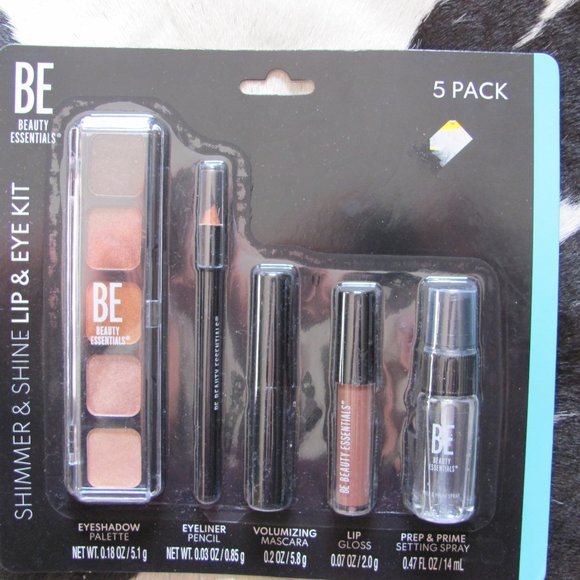 BE BEAUTY ESSENTIALS SHIMMER & SHINE LIP & EYE KIT NIP - Picture 1 of 6